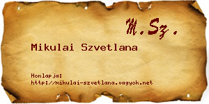 Mikulai Szvetlana névjegykártya